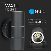 Wandleuchte GU10 Rund Schwarz Aluminium IP44
