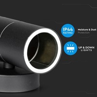Wandleuchte GU10 Rund Schwarz Aluminium IP44