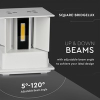 LED Wandleuchte 6 Watt 3000K Beidseitig leuchtend IP65 Weißer Cube