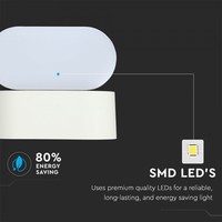 LED wandlamp kantelbaar wit 6 Watt 3000K warm wit IP65 waterdicht