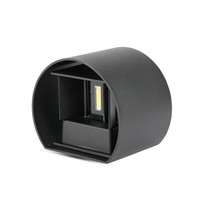 LED Wandlamp 6 Watt 3000K 660lm IP65 Zwart Rond
