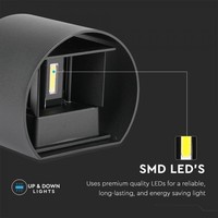 LED Wandlamp 6 Watt 3000K 660lm IP65 Zwart Rond
