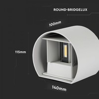 LED Wandleuchte 6 Watt 3000K 660lm IP65 Grau Rund