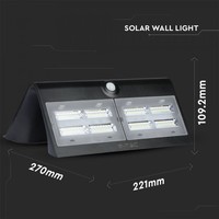 LED Solarleuchte Schwarz 7 Watt 4000K Neutralweiß mit Bewegungssensor