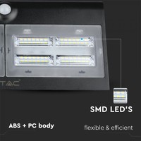 LED Solarleuchte Schwarz 7 Watt 4000K Neutralweiß mit Bewegungssensor