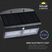 LED Solarleuchte Schwarz 7 Watt 4000K Neutralweiß mit Bewegungssensor