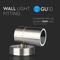 Wandlamp RVS Rond GU10 IP44 3 jaar garantie