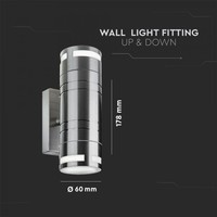 Wandlamp exclusief GU10 spot Rond RVS IP44 spatwaterdicht