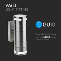 Wandlamp exclusief GU10 spot Rond RVS IP44 spatwaterdicht