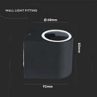 Wandlamp zwart geschikt voor GU10 spots IP44 vochtbestendig 3 jaar garantie