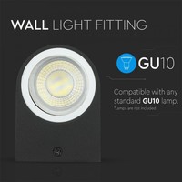 Wandlamp zwart geschikt voor GU10 spots IP44 vochtbestendig 3 jaar garantie