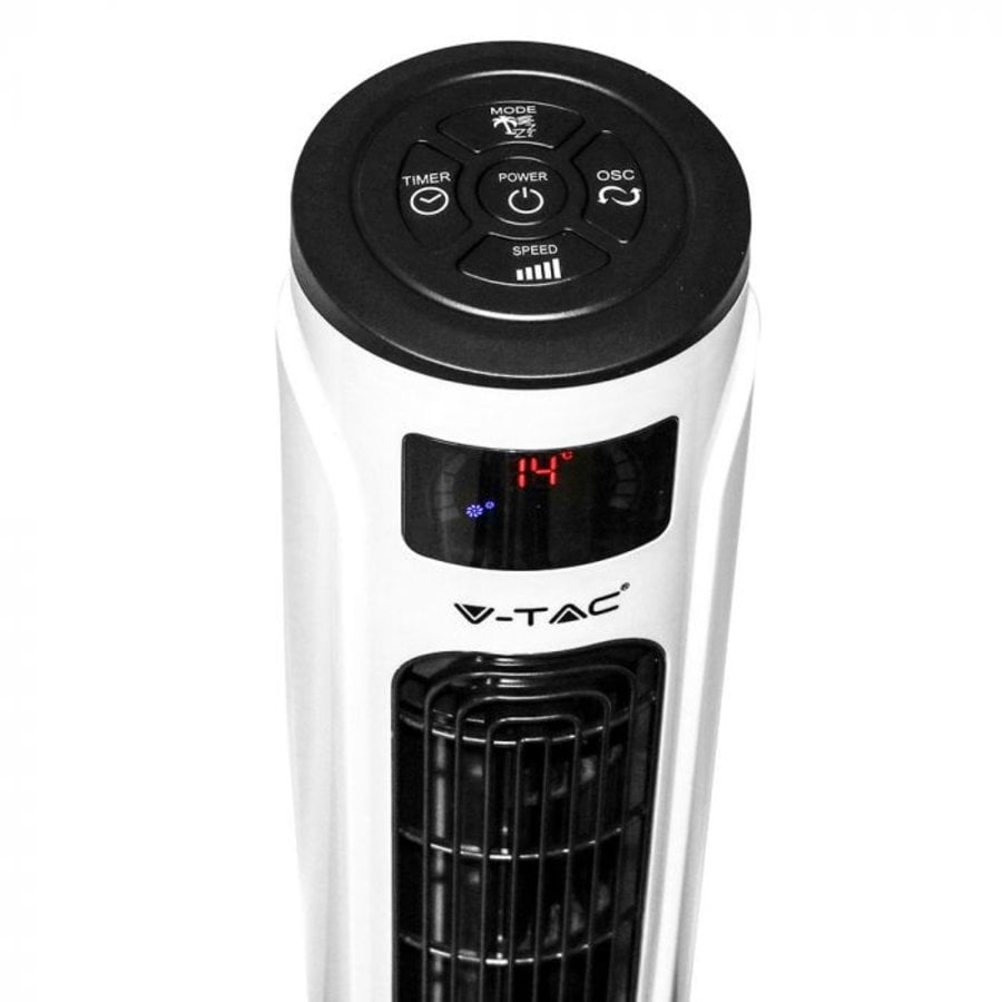 Smart Tower Fan With Led Display And Temperature Indication