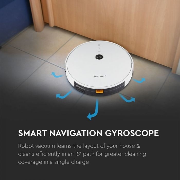 Smart Robot vacuum cleaner self charging with charging station white