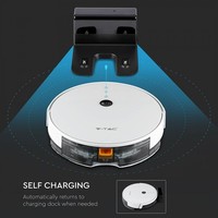 Smart Robot Staubsauger zum Selbstaufladen mit Ladestation weiß