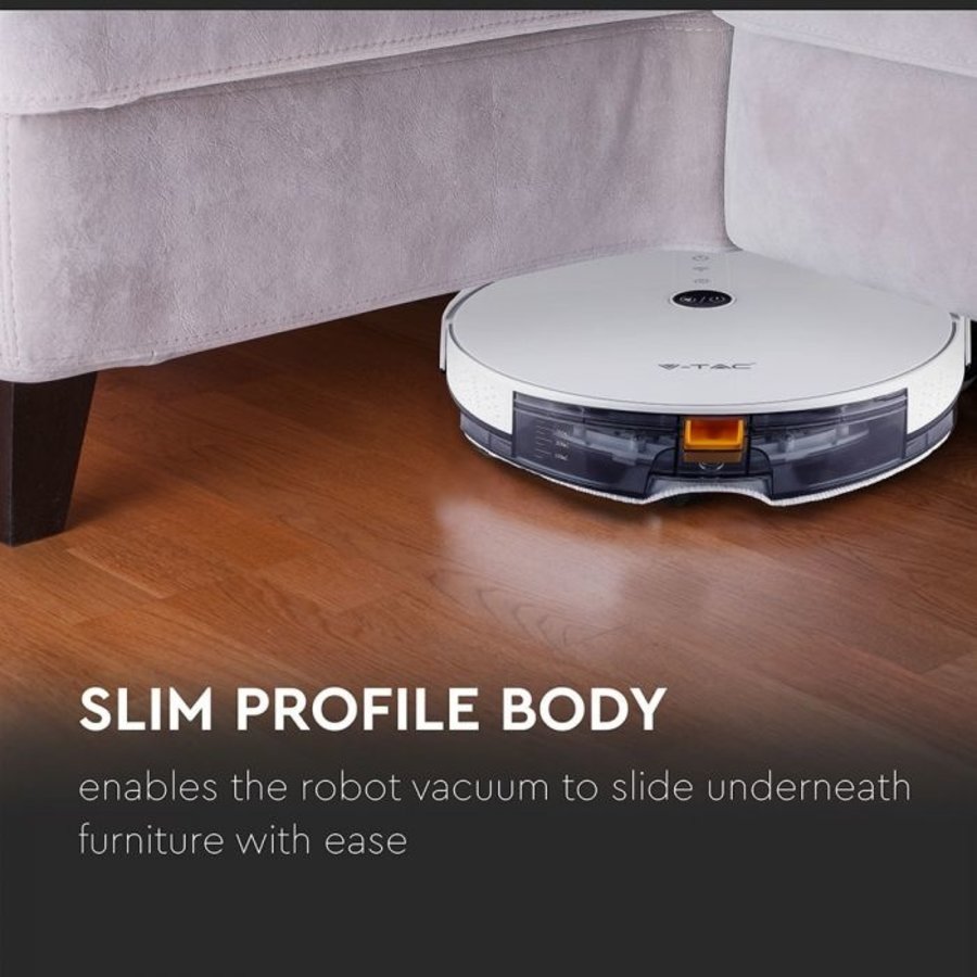 Smart Robot vacuum cleaner self charging with charging station white