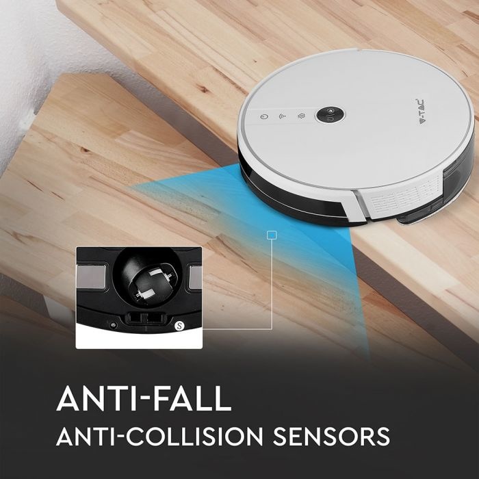 Smart Robot vacuum cleaner self charging with charging station white