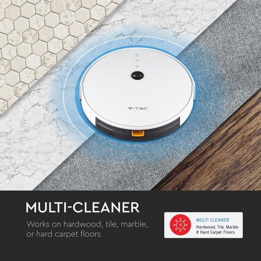 Smart Robot vacuum cleaner self charging with charging station white
