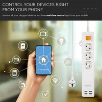 Slimme stekkerdoos met 3 contacten en 4 USB poorten