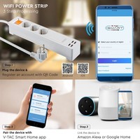 Intelligente Steckdose mit 3 Kontakten und 4 USB-Anschlüssen