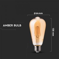 LED Glühbirne ST64 mit E27 Fassung 6 Watt 500lm Super Warmweiß 2200K
