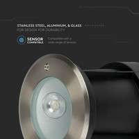 Grondspot RVS rond 8 Watt 4000K Oblique 20° IP67 waterdicht 2 jaar garantie