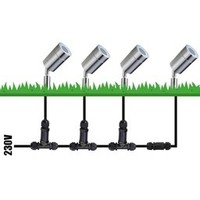 Set van 3 RVS prikspots dimbaar 5 Watt GU10 3000K IP44