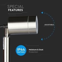 Satz mit 6 dimmbaren Edelstahl Erdspießstrahler 5 Watt GU10 3000K IP44