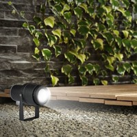 Set van 3 LED aluminium prikspots 12 Watt 3000K IP65 Zwart