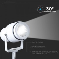 Set van 6 LED aluminium prikspots 12 Watt 3000K IP65 wit