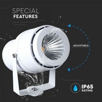 Set van 6 LED aluminium prikspots 12 Watt 3000K IP65 wit