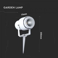 Set van 6 LED aluminium prikspots 12 Watt 3000K IP65 wit