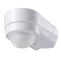 PIR bewegingssensor met schemerschakelaar 240° bereik 10 meter Maximaal 600 Watt opbouw kleur wit IP65
