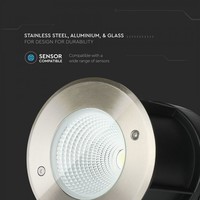 Set van 6 grondspots RVS rond 4000K 12 Watt IP67 waterdicht