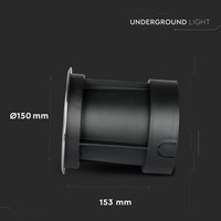 Set van 6 grondspots RVS rond 4000K 12 Watt IP67 waterdicht