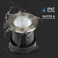 Set van 6 grondspots RVS rond 4000K 12 Watt IP67 waterdicht