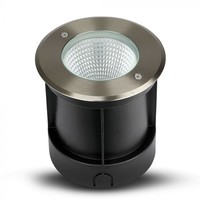 Set van 6 grondspots RVS rond 4000K 12 Watt IP67 waterdicht