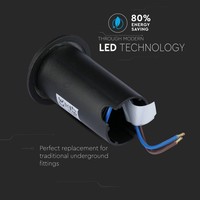 Set van 6 grondspots rond zwart 3000K 1 Watt IP67 12V - 2 Lichts