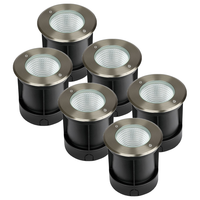 Set van 6 grondspots RVS rond 4000K 12 Watt IP67 waterdicht