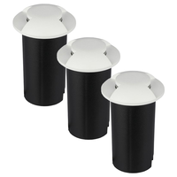 Set van 3 grondspots rond wit 3000K 1 Watt IP67 12V - 2 Lichts