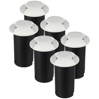 Set of 6 ground spots round white 3000K 1 Watt IP67 12V - 2 Lights