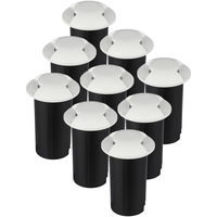 Set of 9 ground spots round white 3000K 1 Watt IP67 12V - 2 Lights