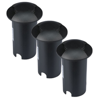 Set van 3 grondspots rond zwart 3000K 1 Watt IP67 12V - 2 Lichts
