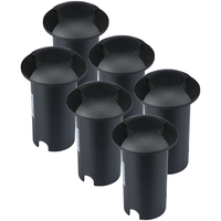 Set of 6 ground spots round black 3000K 1 Watt IP67 12V - 2 Lights
