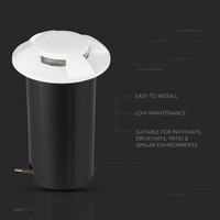 Set van 6 grondspots rond wit 3000K 1 Watt IP67 12V - 4 Lichts
