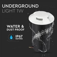 Set van 6 grondspots rond wit 3000K 1 Watt IP67 12V - 4 Lichts