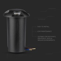 Set of 3 ground spots round black 3000K 1 Watt IP67 12V - 4 Lights