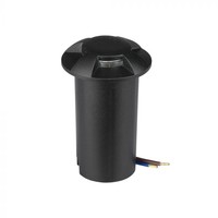 Satz mit 3 Bodenstrahler Rund Schwarz 3000K 1 Watt IP67 12V - 4 Lichter