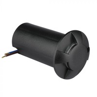 Satz mit 9 Bodenstrahler Rund Schwarz 3000K 1 Watt IP67 12V - 4 Lichter