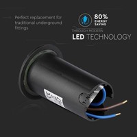 Satz mit 9 Bodenstrahler Rund Schwarz 3000K 1 Watt IP67 12V - 4 Lichter