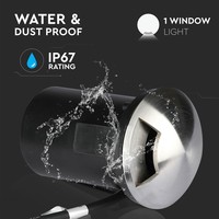 Set van 3 grondspot RVS 12V rond MR16 3000K IP67 waterdicht - 1 Lichts